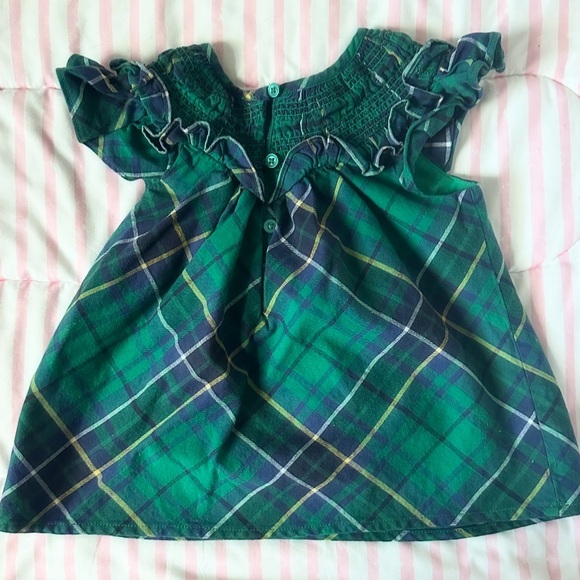 EUC Janie and Jack Green and Blue Plaid Blouse - Picture 4 of 6